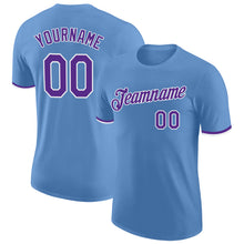 Load image into Gallery viewer, Custom Light Blue Purple-White Performance T-Shirt