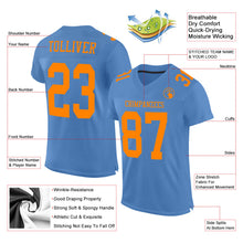 Load image into Gallery viewer, Custom Light Blue Bay Orange Mesh Authentic Football Jersey
