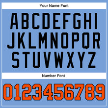 Load image into Gallery viewer, Custom Light Blue Orange-Black Authentic Throwback Basketball Jersey