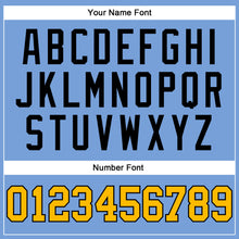 Load image into Gallery viewer, Custom Light Blue Gold-Black Authentic Throwback Basketball Jersey