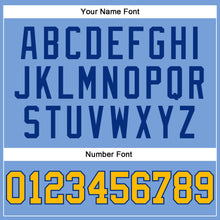 Load image into Gallery viewer, Custom Light Blue Gold-Royal Authentic Throwback Basketball Jersey