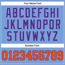 Load image into Gallery viewer, Custom Light Blue Orange-Purple Authentic Throwback Basketball Jersey