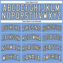 Laden Sie das Bild in den Galerie-Viewer, Custom Light Blue Cream-Black Authentic Throwback Basketball Jersey