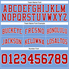 Charger l'image dans la galerie, Custom Light Blue Red-White Authentic Throwback Basketball Shorts