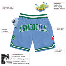 Charger l'image dans la galerie, Custom Light Blue Kelly Green-White Authentic Throwback Basketball Shorts
