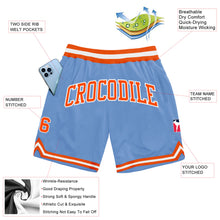 Загрузить изображение в средство просмотра галереи, Custom Light Blue Orange-White Authentic Throwback Basketball Shorts