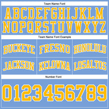 Load image into Gallery viewer, Custom Light Blue Gold-White Authentic Throwback Basketball Shorts