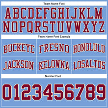 Load image into Gallery viewer, Custom Light Blue Maroon-Cream Authentic Throwback Basketball Shorts