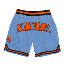 Загрузить изображение в средство просмотра галереи, Custom Light Blue Orange-Black Authentic Throwback Basketball Shorts