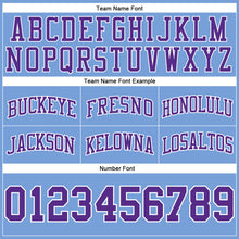 Laden Sie das Bild in den Galerie-Viewer, Custom Light Blue Purple-White Authentic Throwback Basketball Shorts