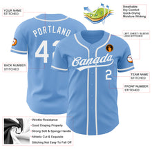 Load image into Gallery viewer, Custom Light Blue White Authentic Baseball Jersey