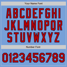 Load image into Gallery viewer, Custom Light Blue Red-Navy Authentic Baseball Jersey