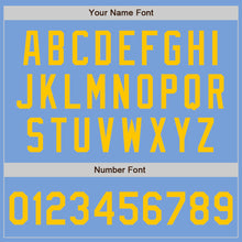 Load image into Gallery viewer, Custom Light Blue Gold Authentic Baseball Jersey