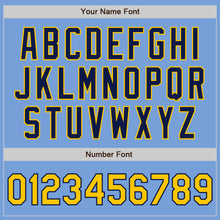 Load image into Gallery viewer, Custom Light Blue Gold-Navy Authentic Baseball Jersey