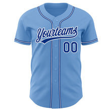 Load image into Gallery viewer, Custom Light Blue Royal-White Authentic Baseball Jersey