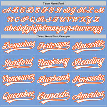 Load image into Gallery viewer, Custom Light Blue White-Orange Authentic Baseball Jersey