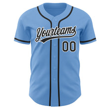 Load image into Gallery viewer, Custom Light Blue Black-White Authentic Baseball Jersey