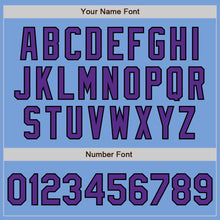 Load image into Gallery viewer, Custom Light Blue Purple-Black Authentic Baseball Jersey