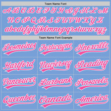 Load image into Gallery viewer, Custom Light Blue Pink-White Authentic Baseball Jersey