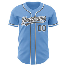 Load image into Gallery viewer, Custom Light Blue Steel Gray-White Authentic Baseball Jersey
