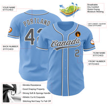 Load image into Gallery viewer, Custom Light Blue Steel Gray-White Authentic Baseball Jersey