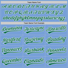 Load image into Gallery viewer, Custom Light Blue Kelly Green-White Authentic Baseball Jersey