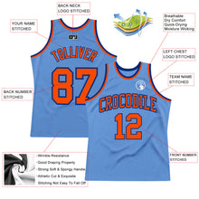 Load image into Gallery viewer, Custom Light Blue Orange-Royal Authentic Throwback Basketball Jersey