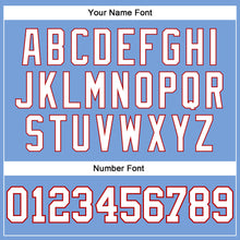 Загрузить изображение в средство просмотра галереи, Custom Light Blue White-Red Authentic Throwback Basketball Jersey