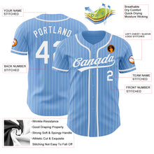 Load image into Gallery viewer, Custom Light Blue White Pinstripe White Authentic Baseball Jersey