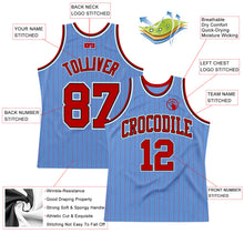 Charger l'image dans la galerie, Custom Light Blue Red Pinstripe Red-Black Authentic Basketball Jersey