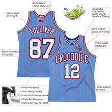 Charger l'image dans la galerie, Custom Light Blue Red Pinstripe White-Royal Authentic Basketball Jersey