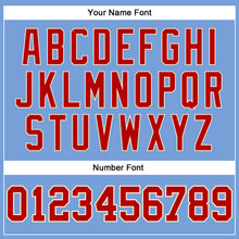 Load image into Gallery viewer, Custom Light Blue Red Pinstripe Red-Cream Authentic Basketball Jersey