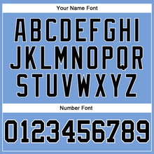 Laden Sie das Bild in den Galerie-Viewer, Custom Light Blue White Pinstripe Black Authentic Basketball Jersey