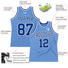 Laden Sie das Bild in den Galerie-Viewer, Custom Light Blue White Pinstripe Royal Authentic Basketball Jersey