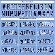 Laden Sie das Bild in den Galerie-Viewer, Custom Light Blue White Pinstripe Navy Authentic Basketball Jersey