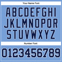 Laden Sie das Bild in den Galerie-Viewer, Custom Light Blue White Pinstripe Navy Authentic Basketball Jersey