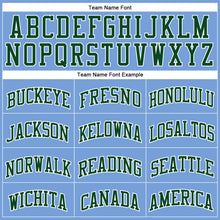 Laden Sie das Bild in den Galerie-Viewer, Custom Light Blue White Pinstripe Green Authentic Basketball Jersey