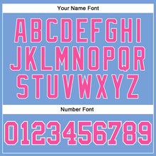 Laden Sie das Bild in den Galerie-Viewer, Custom Light Blue White Pinstripe Pink Authentic Basketball Jersey