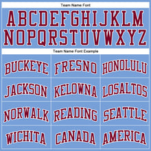 Load image into Gallery viewer, Custom Light Blue White Pinstripe Maroon Authentic Basketball Jersey