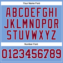 Load image into Gallery viewer, Custom Light Blue White Pinstripe Maroon Authentic Basketball Jersey