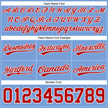 Load image into Gallery viewer, Custom Light Blue Red-White Authentic Throwback Basketball Shorts