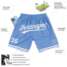 Load image into Gallery viewer, Custom Light Blue White Authentic Throwback Basketball Shorts