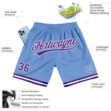 Загрузить изображение в средство просмотра галереи, Custom Light Blue Purple-White Authentic Throwback Basketball Shorts