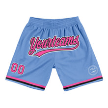 Load image into Gallery viewer, Custom Light Blue Pink-Black Authentic Throwback Basketball Shorts
