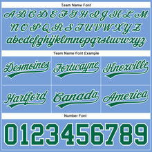 Laden Sie das Bild in den Galerie-Viewer, Custom Light Blue Kelly Green-White Authentic Throwback Basketball Shorts