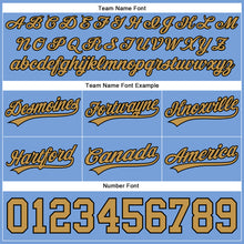 Laden Sie das Bild in den Galerie-Viewer, Custom Light Blue Old Gold-Black Authentic Throwback Basketball Shorts