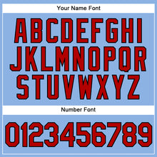 Загрузить изображение в средство просмотра галереи, Custom Light Blue Red Pinstripe Black Authentic Baseball Jersey