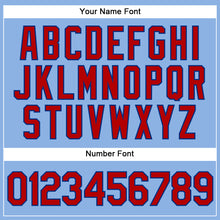 Charger l'image dans la galerie, Custom Light Blue Red Pinstripe Royal Authentic Baseball Jersey