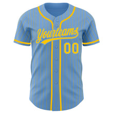 Charger l'image dans la galerie, Custom Light Blue Yellow Pinstripe Yellow Authentic Baseball Jersey