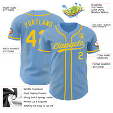 Charger l'image dans la galerie, Custom Light Blue Yellow Pinstripe Yellow Authentic Baseball Jersey